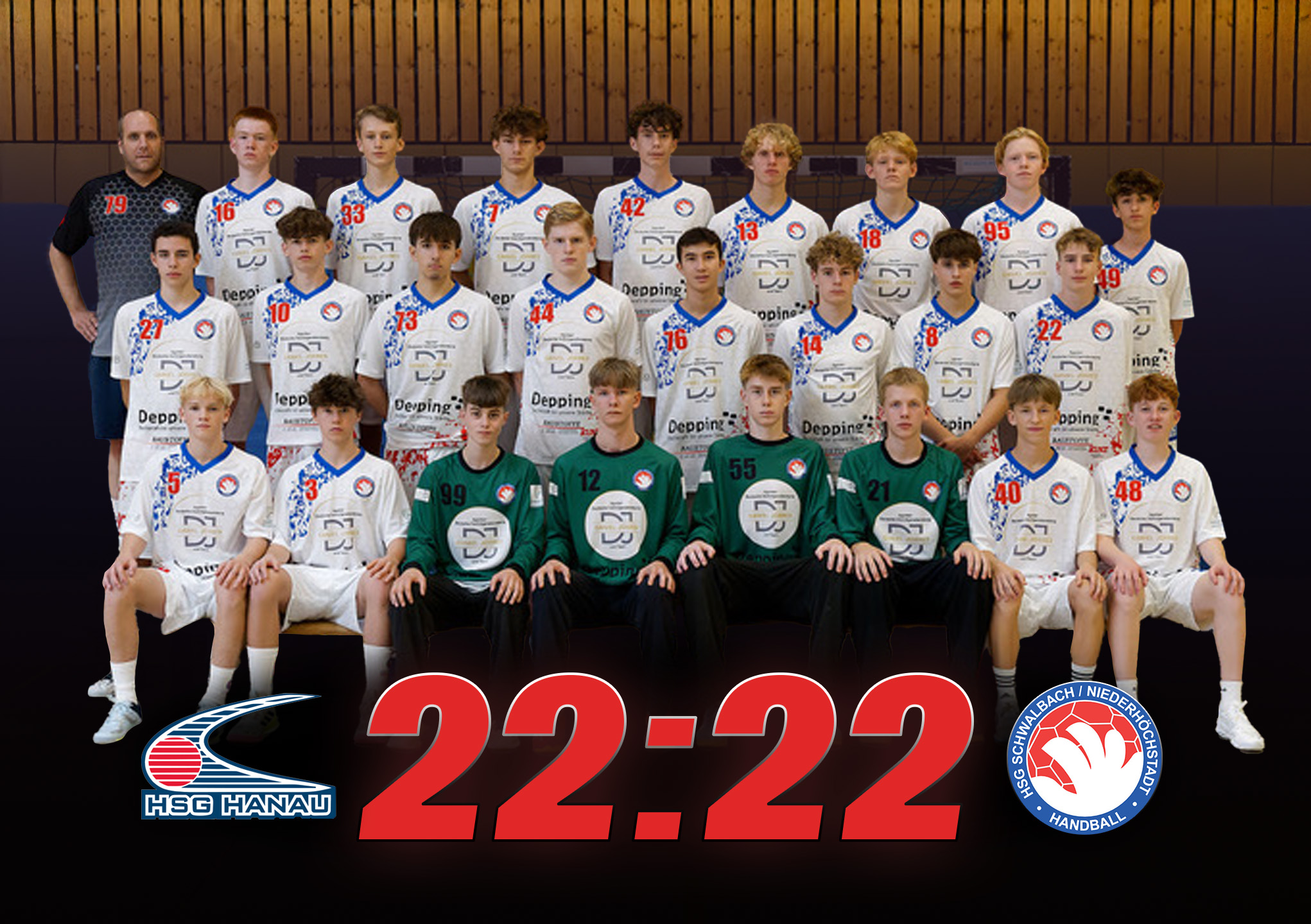 Einfacher Punktgewinn in Hanau – HSG Schwalbach/Niederhöchstadt belohnt sich für eine erneut starke Schlussphase 22:22 (12:8)